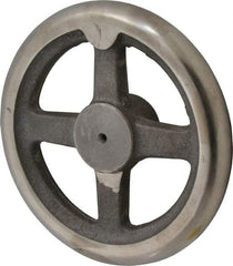 Morton Machine Works - 6", 4 Spoke Straight Handwheel - 1.6" Hub, Cast Iron, Plain Finish - Industrial Tool & Supply