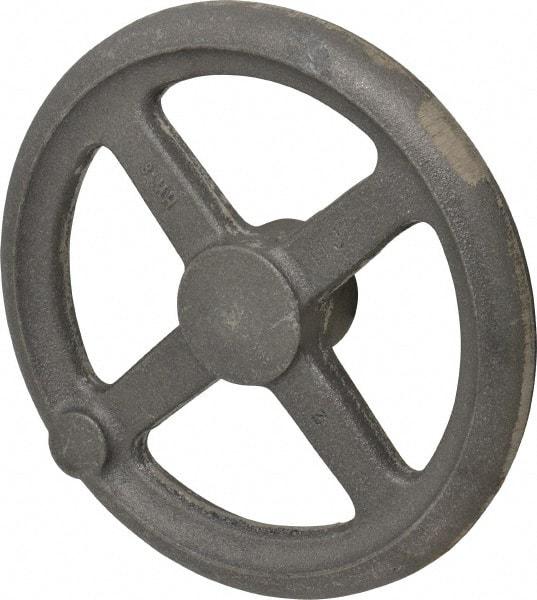 Morton Machine Works - 8", 4 Spoke Straight Handwheel - 1.9" Hub, Cast Iron, Plain Finish - Industrial Tool & Supply