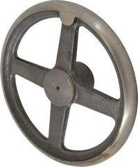 Morton Machine Works - 10", 4 Spoke Straight Handwheel - 2.3" Hub, Cast Iron, Plain Finish - Industrial Tool & Supply