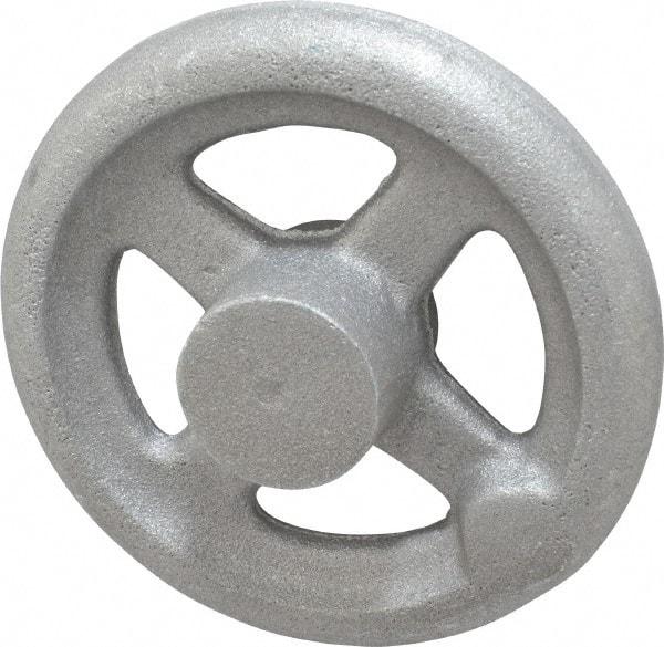 Morton Machine Works - 4", 4 Spoke Straight Handwheel - 1.3" Hub, Aluminum, Plain Finish - Industrial Tool & Supply
