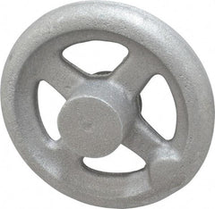 Morton Machine Works - 4", 4 Spoke Straight Handwheel - 1.3" Hub, Aluminum, Plain Finish - Industrial Tool & Supply