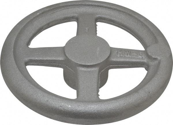 Morton Machine Works - 6", 4 Spoke Straight Handwheel - 1.6" Hub, Aluminum, Plain Finish - Industrial Tool & Supply