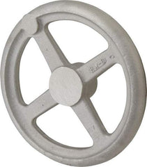Morton Machine Works - 8", 4 Spoke Straight Handwheel - 1.9" Hub, Aluminum, Plain Finish - Industrial Tool & Supply