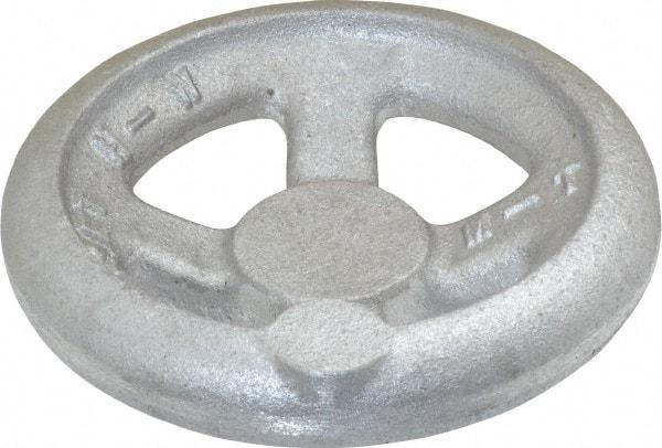 Morton Machine Works - 4", 4 Spoke Offset Handwheel - 1.3" Hub, Aluminum, Plain Finish - Industrial Tool & Supply