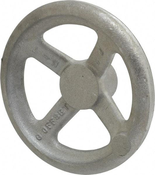 Morton Machine Works - 6", 4 Spoke Offset Handwheel - 1.6" Hub, Aluminum, Plain Finish - Industrial Tool & Supply