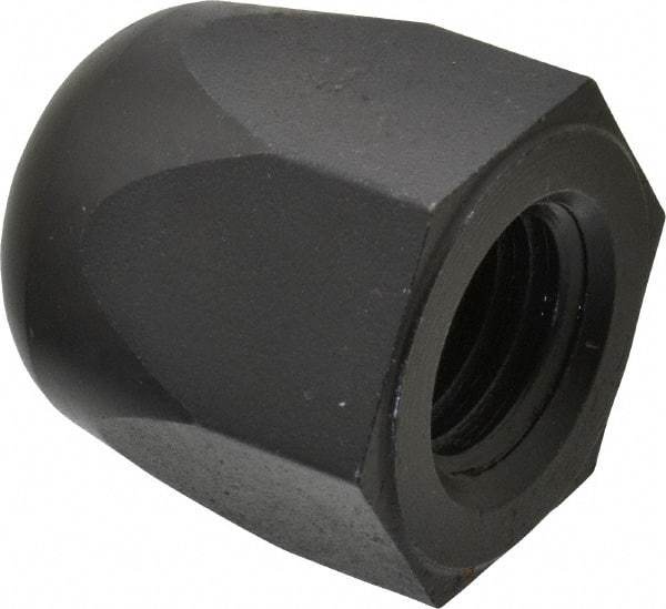 Morton Machine Works - 3/4-10" UNC, 1-1/4" Width Across Flats, Black Oxide Finish, Steel Acorn Nut - 1-3/8" Overall Height, TCMAI - Industrial Tool & Supply