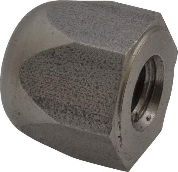 Morton Machine Works - 3/8-16" UNC, 3/4" Width Across Flats, Uncoated, Stainless Steel Acorn Nut - 3/4" Overall Height, Grade 303, TCMAI - Industrial Tool & Supply