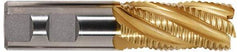 Hertel - 3/4" Diam, Coarse Pitch, 3" LOC, 4 Flute Cobalt Roughing Square End Mill - TiN Finish, 5-1/4" OAL, 3/4" Shank Diam, Single End, Centercutting, 30° Helix - Industrial Tool & Supply