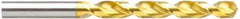 Guhring - 2.85mm 130° High Speed Steel Jobber Drill - TiN Finish, Right Hand Cut, Parabolic Flute, Straight Shank, 2-13/32" OAL, Standard Point - Industrial Tool & Supply
