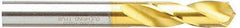 Guhring - 0.3543" 130° Parabolic Flute Cobalt Screw Machine Drill Bit - TiN Finish, Right Hand Cut, 40mm Flute Length, 84mm OAL, Standard Point, Straight Shank - Industrial Tool & Supply