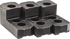 H & R Manufacturing - 12" Max Chuck Diam Compatibility, Case Hardened Steel 1.5mm x 60° Serrated Hard Lathe Top Jaws - 1 Step, 0.827" Groove Width, 2" Wide x 4-7/8" Long x 2-15/32" High - Industrial Tool & Supply