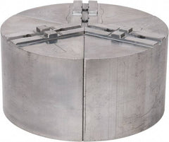 H & R Manufacturing - 8" Chuck Capacity, Tongue & Groove Attachment, Round Soft Lathe Chuck Jaw - 3 Jaws, Aluminum, 1-3/4" Btw Mount Hole Ctrs, 4" Long x 8" Wide x 4" High, 5/16" Groove - Industrial Tool & Supply