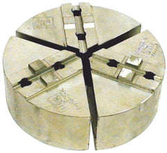 H & R Manufacturing - 12" Chuck Capacity, Tongue & Groove Attachment, Round Soft Lathe Chuck Jaw - 3 Jaws, Aluminum, 2-1/2" Btw Mount Hole Ctrs, 6" Long x 12" Wide x 4" High, 1/2" Groove - Industrial Tool & Supply