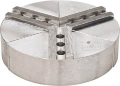H & R Manufacturing - 8" Chuck Capacity, 1.5mm x 60° Serrated Attachment, Round Soft Lathe Chuck Jaw - 3 Jaws, Aluminum, 1" Btw Mount Hole Ctrs, 4" Long x 8" Wide x 2" High, 0.551" Groove, 12mm Fastener - Industrial Tool & Supply
