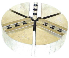 H & R Manufacturing - 11" Chuck Capacity, 1.5mm x 60° Serrated Attachment, Round Soft Lathe Chuck Jaw - 3 Jaws, Aluminum, 1.181" Btw Mount Hole Ctrs, 5" Long x 12" Wide x 4" High, 0.63" Groove, 12mm Fastener - Industrial Tool & Supply