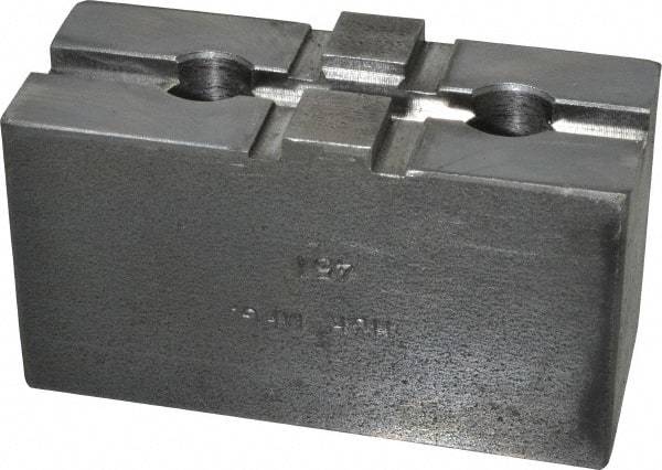 H & R Manufacturing - 8" Chuck Capacity, Tongue & Groove Attachment, Square Soft Lathe Chuck Jaw - Steel, 1-3/4" Btw Mount Hole Ctrs, 3-1/2" Long x 1-1/2" Wide x 1-7/8" High, 5/16" Groove - Industrial Tool & Supply