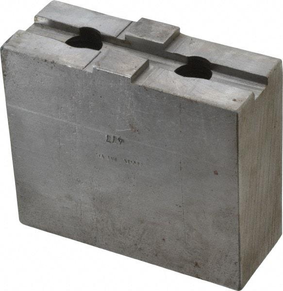 H & R Manufacturing - 10" Chuck Capacity, Tongue & Groove Attachment, Square Soft Lathe Chuck Jaw - Steel, 2.12" Btw Mount Hole Ctrs, 4-1/2" Long x 1-3/4" Wide x 3-7/8" High, 1/2" Groove - Industrial Tool & Supply