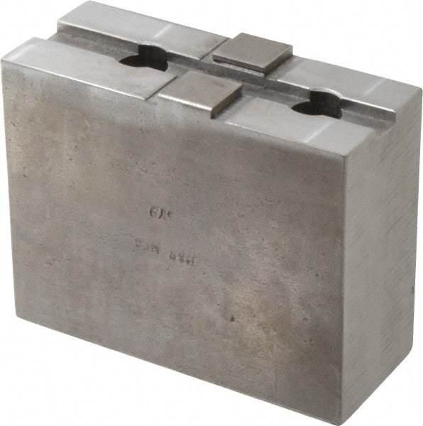 H & R Manufacturing - 12" Chuck Capacity, Tongue & Groove Attachment, Square Soft Lathe Chuck Jaw - Steel, 2-1/2" Btw Mount Hole Ctrs, 4-7/8" Long x 2" Wide x 3-7/8" High, 1/2" Groove - Industrial Tool & Supply