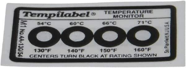 Tempil - 54/60/66/71°C Temp Indicating Label - Industrial Tool & Supply