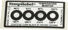 Tempil - 88/93/99/104°C Temp Indicating Label - Industrial Tool & Supply