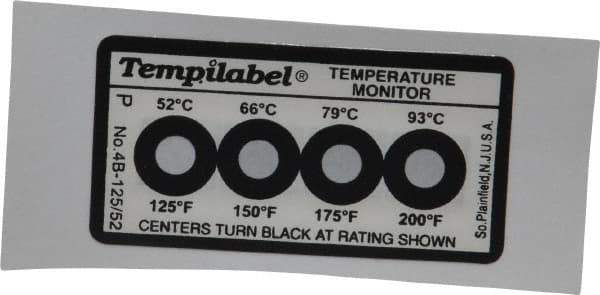 Tempil - 52/66/79/93°C Temp Indicating Label - Industrial Tool & Supply