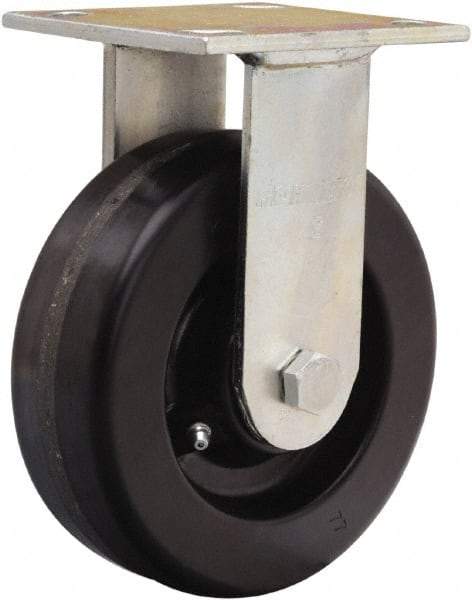 Hamilton - 6" Diam x 2" Wide x 7-1/2" OAH Top Plate Mount Rigid Caster - Phenolic, 900 Lb Capacity, Straight Roller Bearing, 4 x 4-1/2" Plate - Industrial Tool & Supply