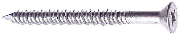 Made in USA - 1/4" Diam, 2-3/4" OAL, Phillips Drive, Concrete Screw & Masonry Fastener - Stainless Steel, Climashield Finish, Includes Drill Bit - Industrial Tool & Supply