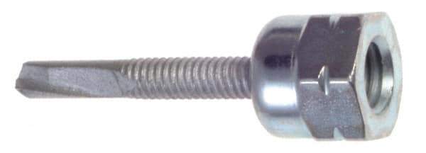 Buildex - 3/8" Zinc-Plated Steel Vertical (End Drilled) Mount Threaded Rod Anchor - 5/8" Diam x 1-1/2" Long, 3,125 Lb Ultimate Pullout, For Use with Steel - Industrial Tool & Supply