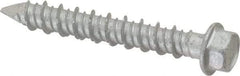 Made in USA - 1/4" Diam, 1-3/4" Length Under Head, Hex Drive, Concrete Screw & Masonry Fastener - Stainless Steel, Climashield Finish, Includes Drill Bit - Industrial Tool & Supply