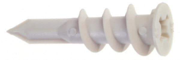 Buildex - #6 Screw, 3/8" Diam, 1-5/16" Long, 3/8 to 3/4" Thick, Self Drilling Drywall & Hollow Wall Anchor - Nylon, Grade 6/6, Use in Drywall - Industrial Tool & Supply