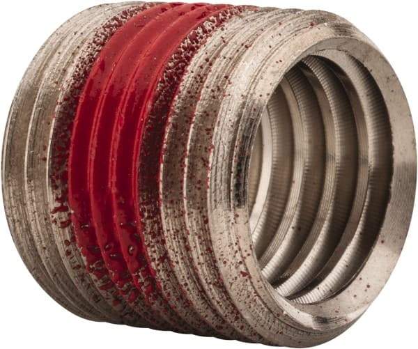 Made in USA - 5/8-11 Internal, 3/4-16 External, UNC, 11/16" Insert Length, Thread Locking Repair Inserts - Stainless Steel, Bright Finish, Grade 303 - Industrial Tool & Supply