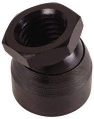 TE-CO - 3/8-16, 3/4" Pad Diam, Uncoated Bottom, Steel Toggle Pad - 1/2 Depth, 3/4" OAL, 5/8" Width Across Flats, Black Oxide Coated, Grade 12L14, 10° Swivel Angle - Industrial Tool & Supply