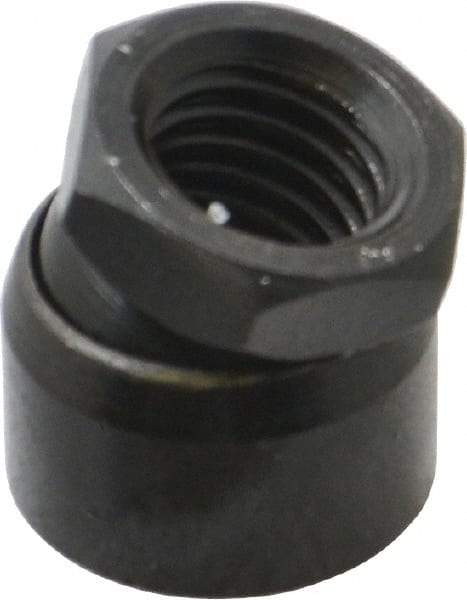 TE-CO - 5/8-11, 1" Pad Diam, Uncoated Bottom, Steel Toggle Pad - 9/16 Depth, 1-1/16" OAL, 7/8" Width Across Flats, Black Oxide Coated, Grade 12L14, 10° Swivel Angle - Industrial Tool & Supply