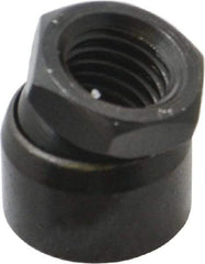 TE-CO - 5/8-11, 1" Pad Diam, Uncoated Bottom, Steel Toggle Pad - 9/16 Depth, 1-1/16" OAL, 7/8" Width Across Flats, Black Oxide Coated, Grade 12L14, 10° Swivel Angle - Industrial Tool & Supply