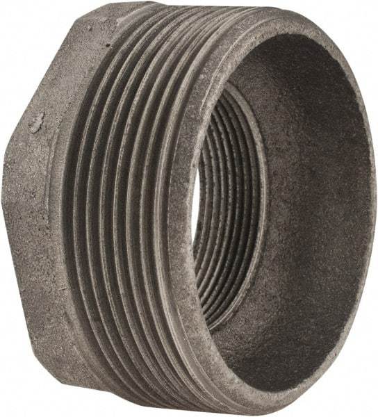 Made in USA - Size 3 x 2", Class 150, Cast Iron Black Pipe Hex Bushing - 300 psi, Threaded End Connection - Industrial Tool & Supply