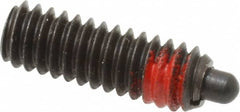 TE-CO - 1/4-20, 3/4" Thread Length, 1/8" Plunger Projection, Steel Threaded Spring Plunger - Industrial Tool & Supply