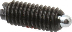 TE-CO - 10-32, 15/32" Thread Length, 0.065" Plunger Projection, Zinc Plated Steel Threaded Spring Plunger - Industrial Tool & Supply