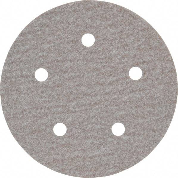 Norton - 5" Diam, 100 Grit, Aluminum Oxide Hook & Loop Disc - Fine Grade, Coated, B Weight Paper Backing, Series A275 - Industrial Tool & Supply