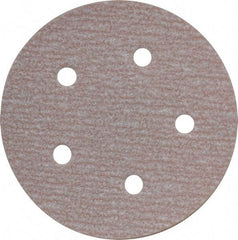 Norton - 5" Diam, 220 Grit, Aluminum Oxide Hook & Loop Disc - Very Fine Grade, Coated, B Weight Paper Backing, Series A275 - Industrial Tool & Supply