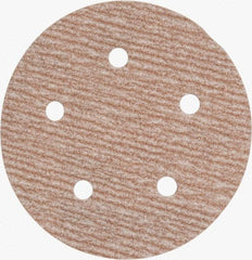 Norton - 5" Diam, 240 Grit, Aluminum Oxide Hook & Loop Disc - Very Fine Grade, Coated, B Weight Paper Backing, Series A275 - Industrial Tool & Supply