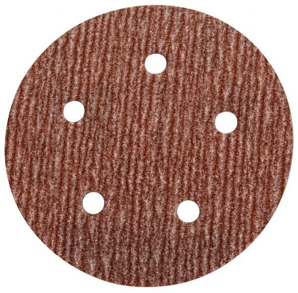 Norton - 5" Diam, 280 Grit, Aluminum Oxide Hook & Loop Disc - Extra Fine Grade, Coated, B Weight Paper Backing, Series A275 - Industrial Tool & Supply