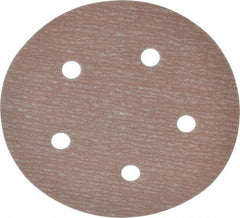 Norton - 5" Diam, 320 Grit, Aluminum Oxide Hook & Loop Disc - Extra Fine Grade, Coated, B Weight Paper Backing, Series A275 - Industrial Tool & Supply