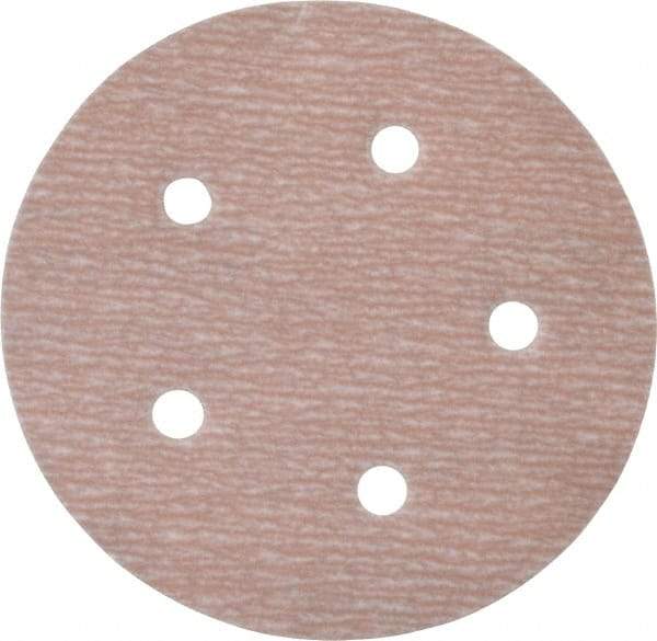 Norton - 5" Diam, 500 Grit, Aluminum Oxide Hook & Loop Disc - Extra Fine Grade, Coated, B Weight Paper Backing, Series A275 - Industrial Tool & Supply