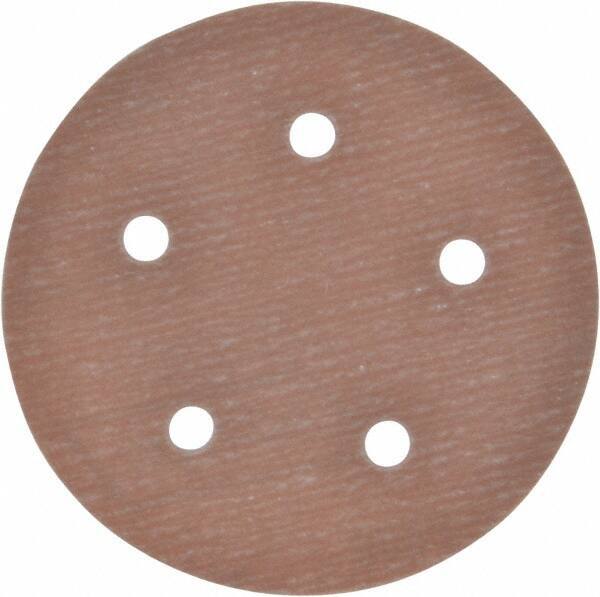 Norton - 5" Diam, 800 Grit, Aluminum Oxide Hook & Loop Disc - Extra Fine Grade, Coated, B Weight Paper Backing, Series A275 - Industrial Tool & Supply