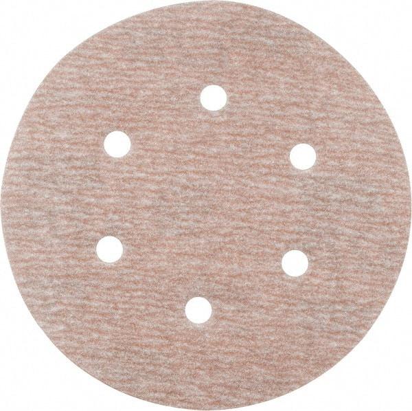 Norton - 6" Diam, 280 Grit, Aluminum Oxide Hook & Loop Disc - Extra Fine Grade, Coated, B Weight Paper Backing, Series A275 - Industrial Tool & Supply