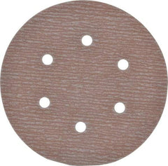 Norton - 6" Diam, 320 Grit, Aluminum Oxide Hook & Loop Disc - Extra Fine Grade, Coated, B Weight Paper Backing, Series A275 - Industrial Tool & Supply