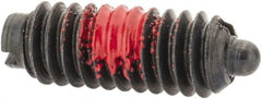 TE-CO - 8-32, 7/16" Thread Length, 0.052" Plunger Projection, Steel Threaded Spring Plunger - Industrial Tool & Supply