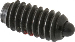 TE-CO - 1/4-20, 17/32" Thread Length, 0.078" Plunger Projection, Steel Threaded Spring Plunger - Industrial Tool & Supply