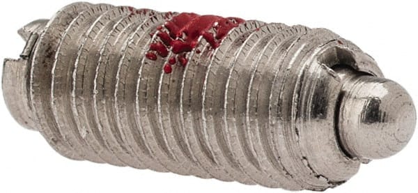 TE-CO - 10-32, 15/32" Thread Length, 0.065" Plunger Projection, Stainless Steel Threaded Spring Plunger - Industrial Tool & Supply