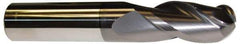 ProMax - 5/8" Diam, 1-1/4" LOC, 3 Flute Solid Carbide Ball End Mill - AlTiN Finish, Single End, 3-1/2" OAL, 5/8" Shank Diam, Spiral Flute - Industrial Tool & Supply